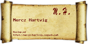 Mercz Hartvig névjegykártya